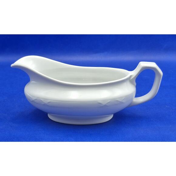 Elegant Vintage Bauscher Germany White Porcelain Gravy Sauce Boat 8.5" - Picture 11 of 11